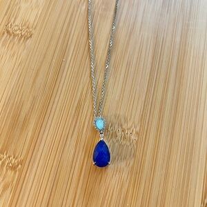 Laps Lazuli and aquamarine with pave diamonds